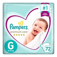 Pañales Pampers Premium Care MegaPack Talla G 72 unidades